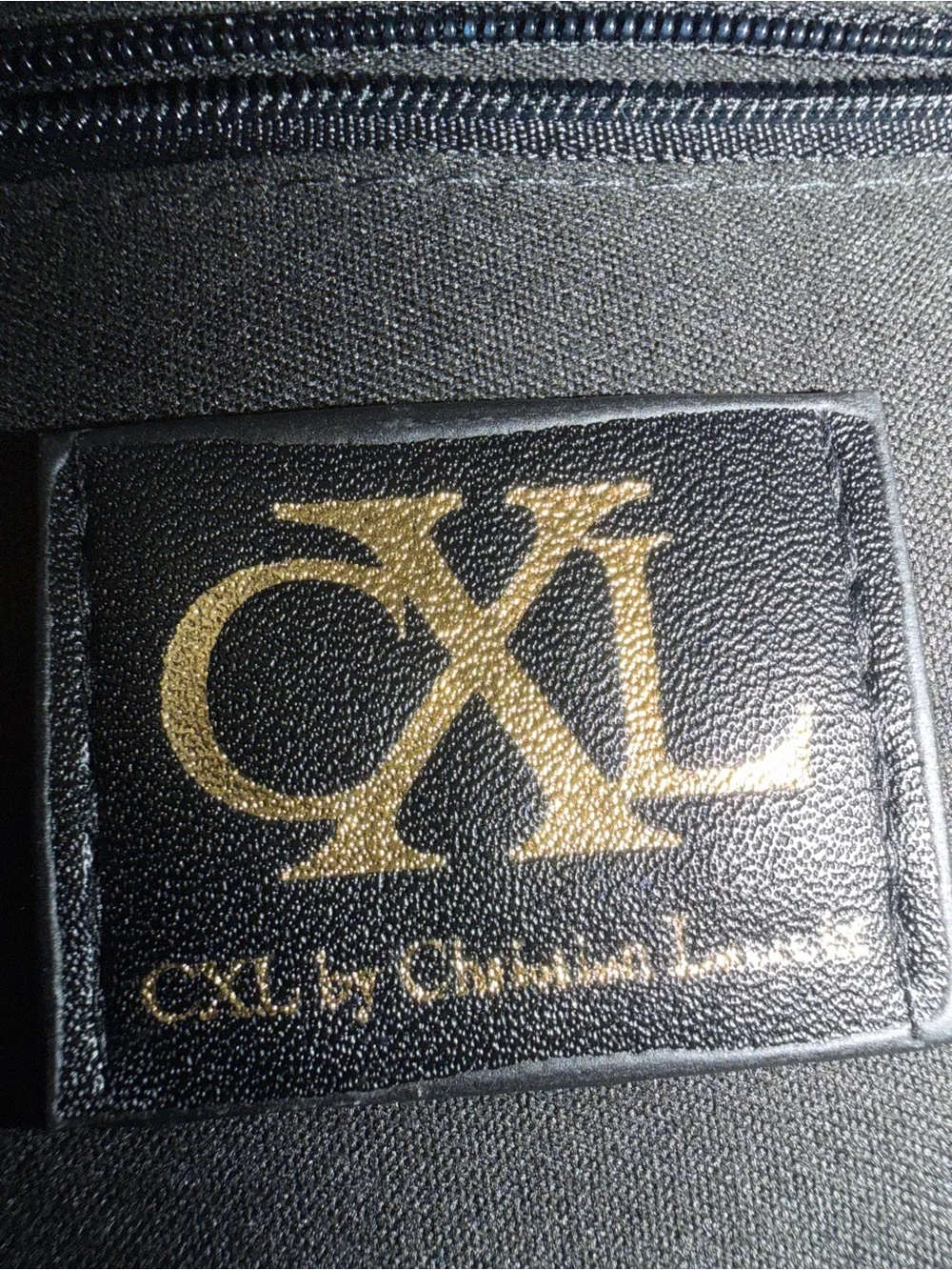 Christian Lacroix Black Envelope Clutch with Gold Trim